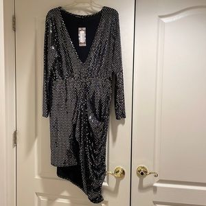 BooHoo Silver Sparkly Dress